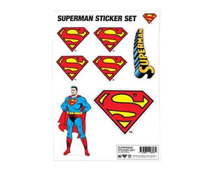 Superman Sticker Sheet Classic Logo Official Dc Comics A4 Set - White