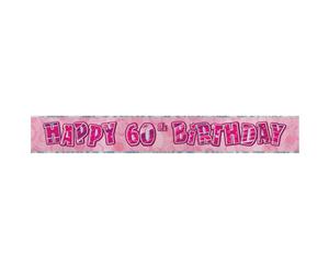 Unique Party Pink Glitz 60Th Birthday Foil Banner (Pink) - SG12603