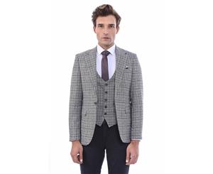 Wessi Slimfit Set of Plaid Blazer and Vest