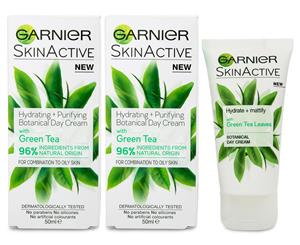 2 x Garnier SkinActive Green Tea Moisturiser 50mL