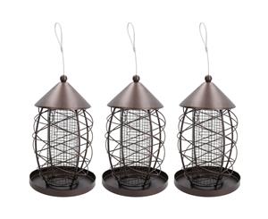 AB Tools 3PK Lantern Bird Feeder Nut Holder Hanging Feeding Station For Wild Birds