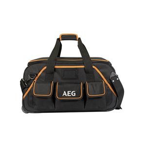 AEG Black Rectangle Zip Contractor Tool Bag With Wheels