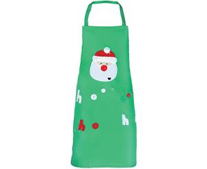 Christmas Boys & Girls Long Length Santa Festive Apron - Green Santa