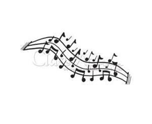 Class Act Cling Mounted Rubber Stamp 2.75In.X3.75In. Music Notes 2