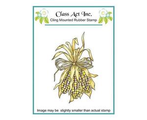 Class Act Cling Mounted Rubber Stamp Small Decorative Corn