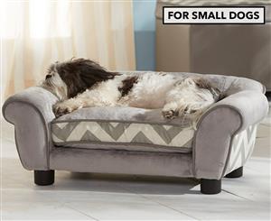 Enchanted Home Plush Couch Pet Bed For Small Dogs - Grey