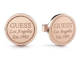 GUESS Logo Coin Stud Earrings - Rose Gold