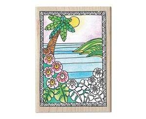 Hampton Art - Color Me Mounted Rubber Stamp 3.5Inch X5inch Paradise