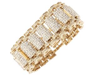 Iced Out Bling Hip Hop Diamond Bracelet - KING gold - Gold