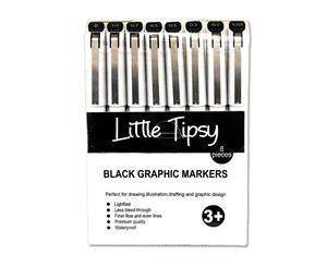 Little Tipsy - Graphic Markers - Black (8pc set)