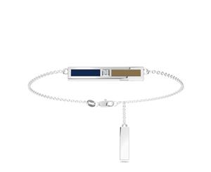 Milwaukee Brewers Diamond Link Bracelet For Women In Sterling Silver Design by BIXLER - Sterling Silver