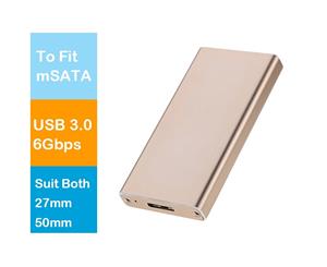 NeeBee USB 3.0 to mSATA SSD Enclosure Converter Adapter Case for mSATA SSD Gold