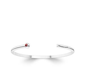 Newcastle United FC Ruby Cuff Bracelet For Women In Sterling Silver Design by BIXLER - Sterling Silver