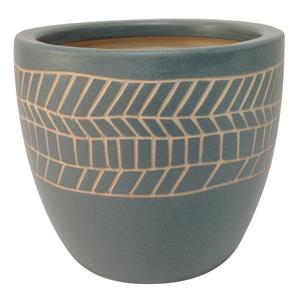 Northcote Pottery 15 x 13cm Grey/Blue Aspen Glazed Pot