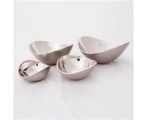 Set of 4 MIA 12 17 22 and 25cm Bowls - Nickel