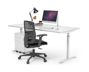 Sit-Stand Range - Stand Up Electric Height Adj Desk White Frame [1600L x 800W] - white