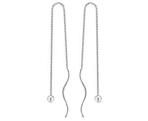 Swirl Threader Earrings-White Gold