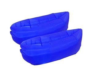 2X Fast Inflatable Sleeping Bag Lazy Air Sofa Blue