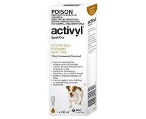 Activyl Dog 6.6-10kg Small Brown 1's Flea Treatment (A2771)