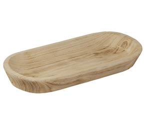 Amalfi Alfred Paulownia Wood Stylish Hand-Carved Oblong-Shaped Tray Platter