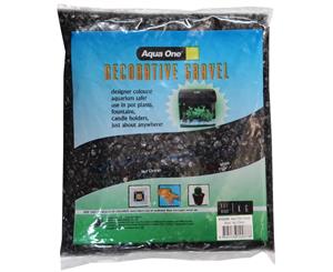 Aqua One Decorative Gravel 1kg Black 7mm