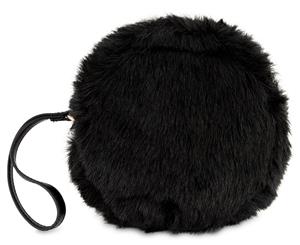 Barneys New York Faux Fur Pouchette - Black