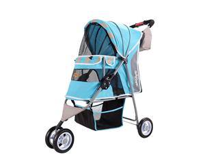 Ibiyaya Matte Edition Diagonal Stripes Pet Stroller Ocean Blue