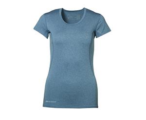 Id Womens/Ladies Active Short Sleeve Fitted Sport T-Shirt (Petrol melange) - ID139