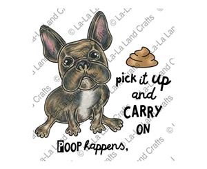 La-La Land Cling Stamp 4.75 inch X2.75 inch Carry On Frenchie