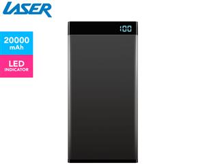 Laser 20000mAh Power Bank w/ 3-in-1 Cable & LED Display - Black