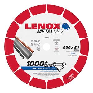 Lenox 230 x 1.5 x 35/22.2mm Diamond Metal Cut Off Disc - METALMAX