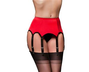 Nylon Dreams NDL3 Red 8 Strap Suspender Belt