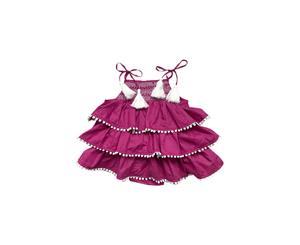 Sophie Catalou Girls' Smocked Ruffle Romper