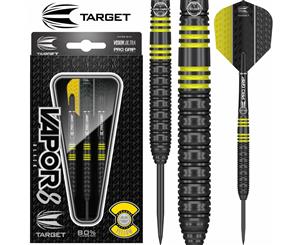 Target - Vapor 8 Black & Yellow Darts - Steel Tip - 80% Tungsten - 22g 24g