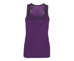 Tri Dri Womens/Ladies Panelled Fitness Sleeveless Vest (Purple / Charcoal) - RW4801