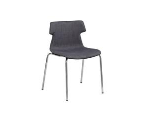Wave Fabric Chair - 4 Legged Chrome - grey