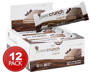 12 x Power Crunch Protein Bar Triple Chocolate 40g