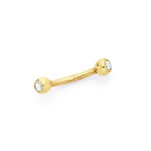 9ct Gold CZ Eyebrow Barbell