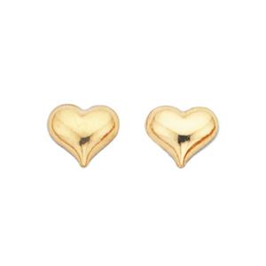 9ct Gold Mini Childrens Heart Stud Earrings