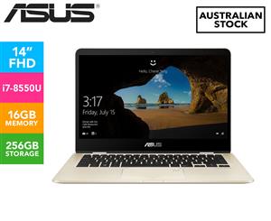 ASUS 14-Inch ZenBook i7-8565 256GB UX461FA-E1126T Notebook - Icicle Gold