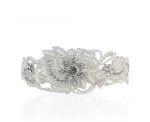 Bella Krystal - Women's Lilly Crystal & Pearl Half-Moon Shaped Hair Comb