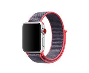 Catzon Watch Band Nylon Sport Loop Fastener Adjustable Closure Wrist Strap iwatch Series 1/2 /3/4 Electric Pink