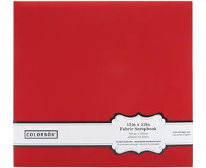 Colorbok Post Bound Fabric Album 12&quotX12"-Red