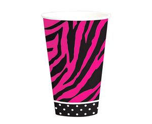 Creative Converting Pink Zebra Boutique Party Cups (Pack Of 8) (Pink) - SG16684