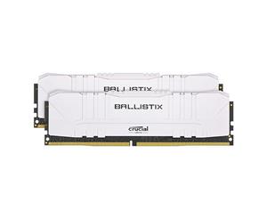 Crucial Ballistix 16GB Kit (8GBx2) White DDR4 2666 MT/s (PC4-21300) CL16 SR x8 Unbuffered DIMM 288pin For Intel and AMD Ryzen Platforms