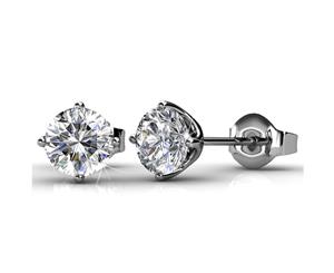 Divine Earrings Embellished with Swarovski crystals-White Gold/Clear