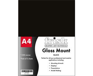 Frisk Mount A4 Black Gloss Pack of 5