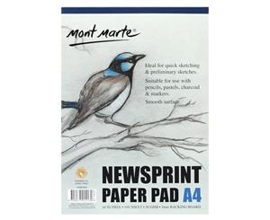 Mont Marte Newsprint Paper Pad A4 50gsm 100 Sheet