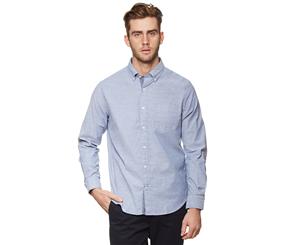 Nautica Men's Long Sleeve Oxford Print Shirt - Estate Blue