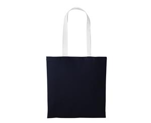 Nutshell Varsity Cotton Shopper Long Handle Tote (Oxford Navy/White) - RW7156